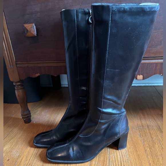 Donald Pliner square toe heel tall boots vintage - Picture 1 of 3